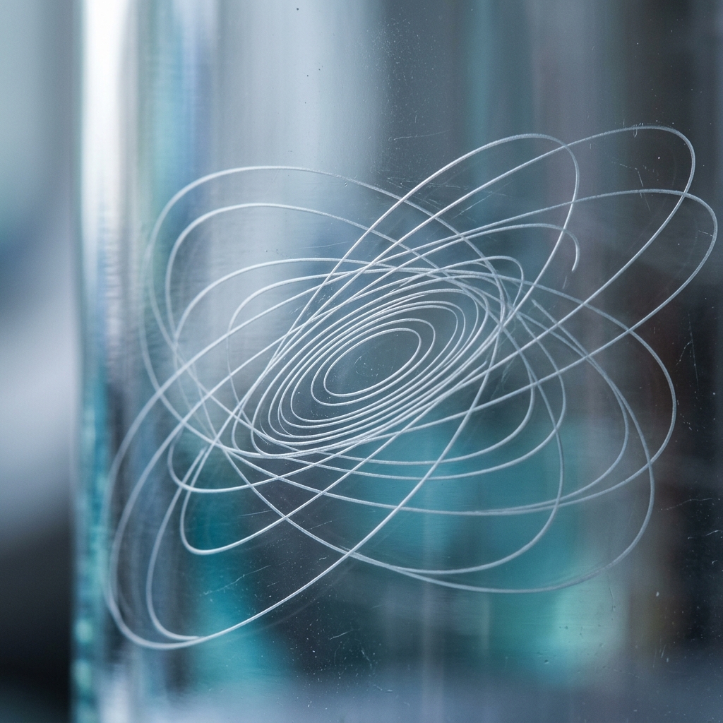 Orbites gravées sur verre