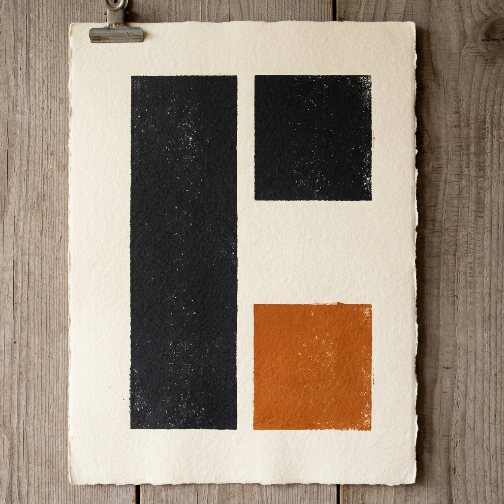 Affiche moderniste, trois blocs