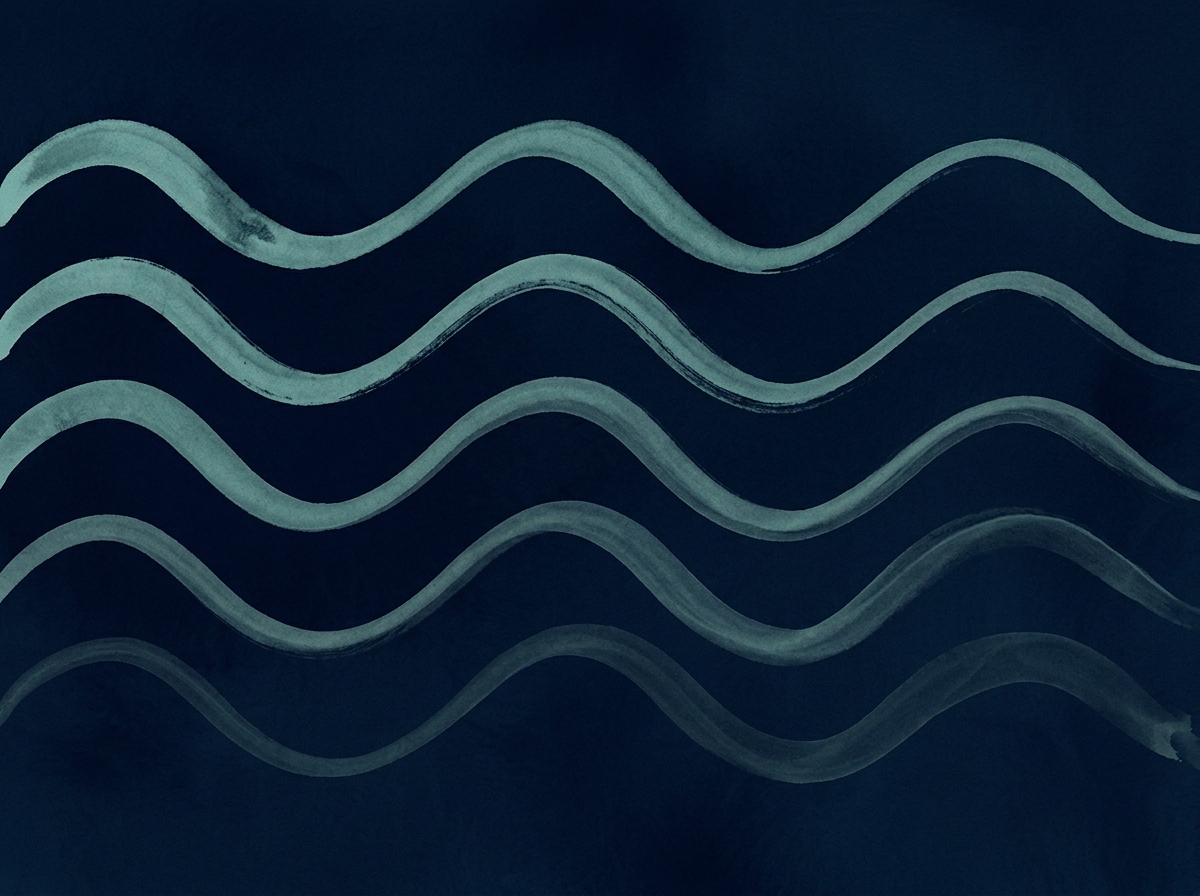 Ondes lentes, encre sur nuit